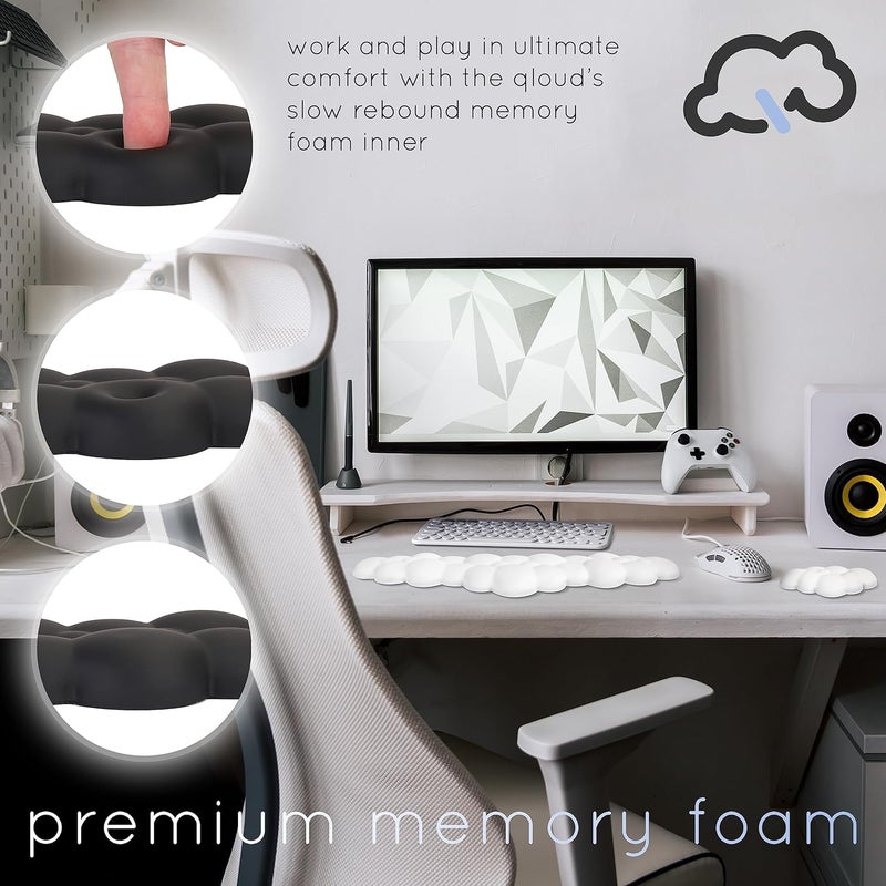 Create-ables Qloud Cloud Wrist Rest Keyboard Wrist Rest for Computer Keyboard Pad, Cloud Keyboard Wrist Rest, Wrist Pad for Keyboard, Memory Foam, Non Slip Base, Comes with Mouse Pad - White - Image 5